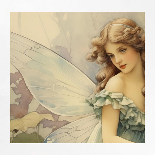 Vintage Fairy Print: Cottagecore Art, Archival Matte Paper by DesignBohemian