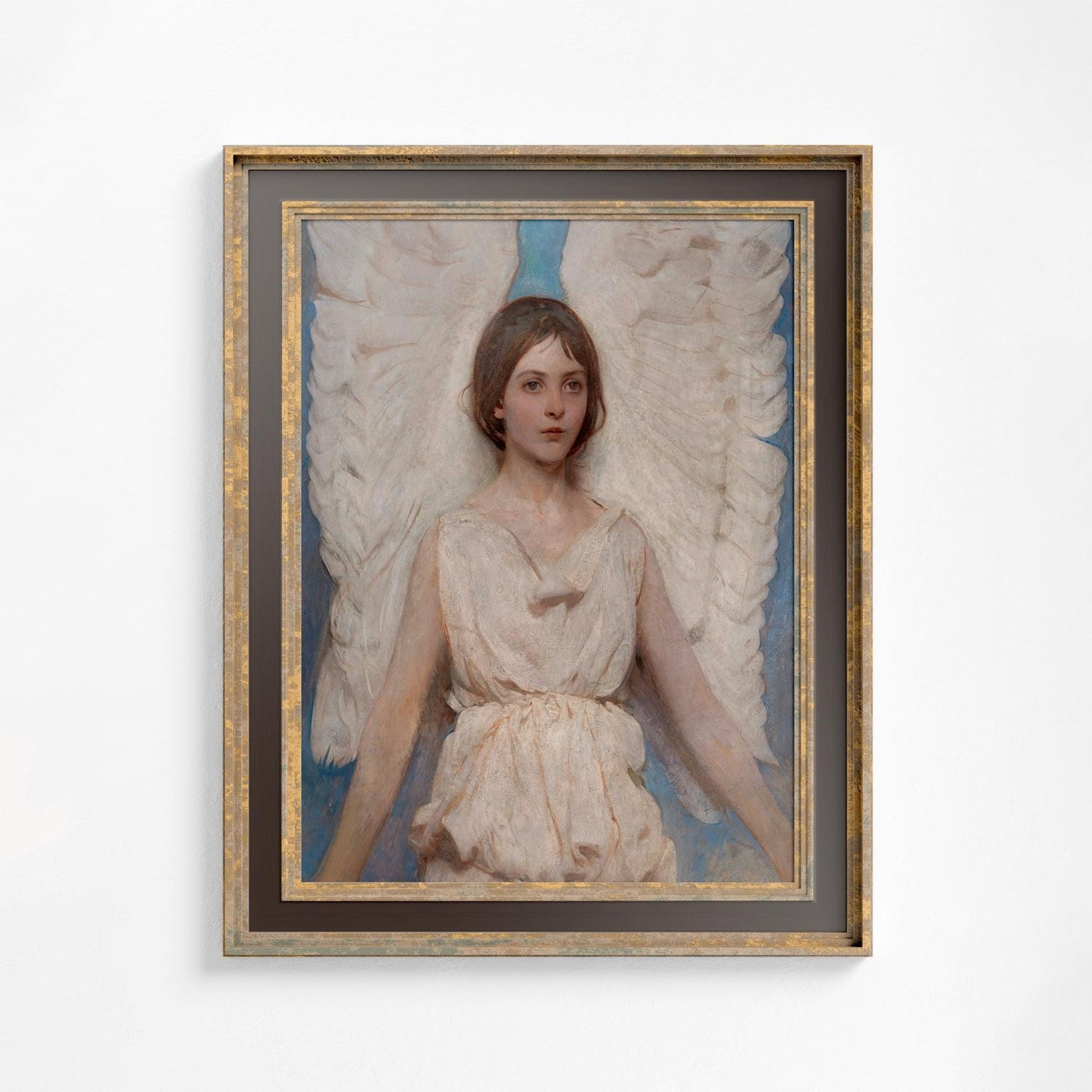 Vintage Angel Painting - Light Blue and Cream - Angel by DesignBohemian