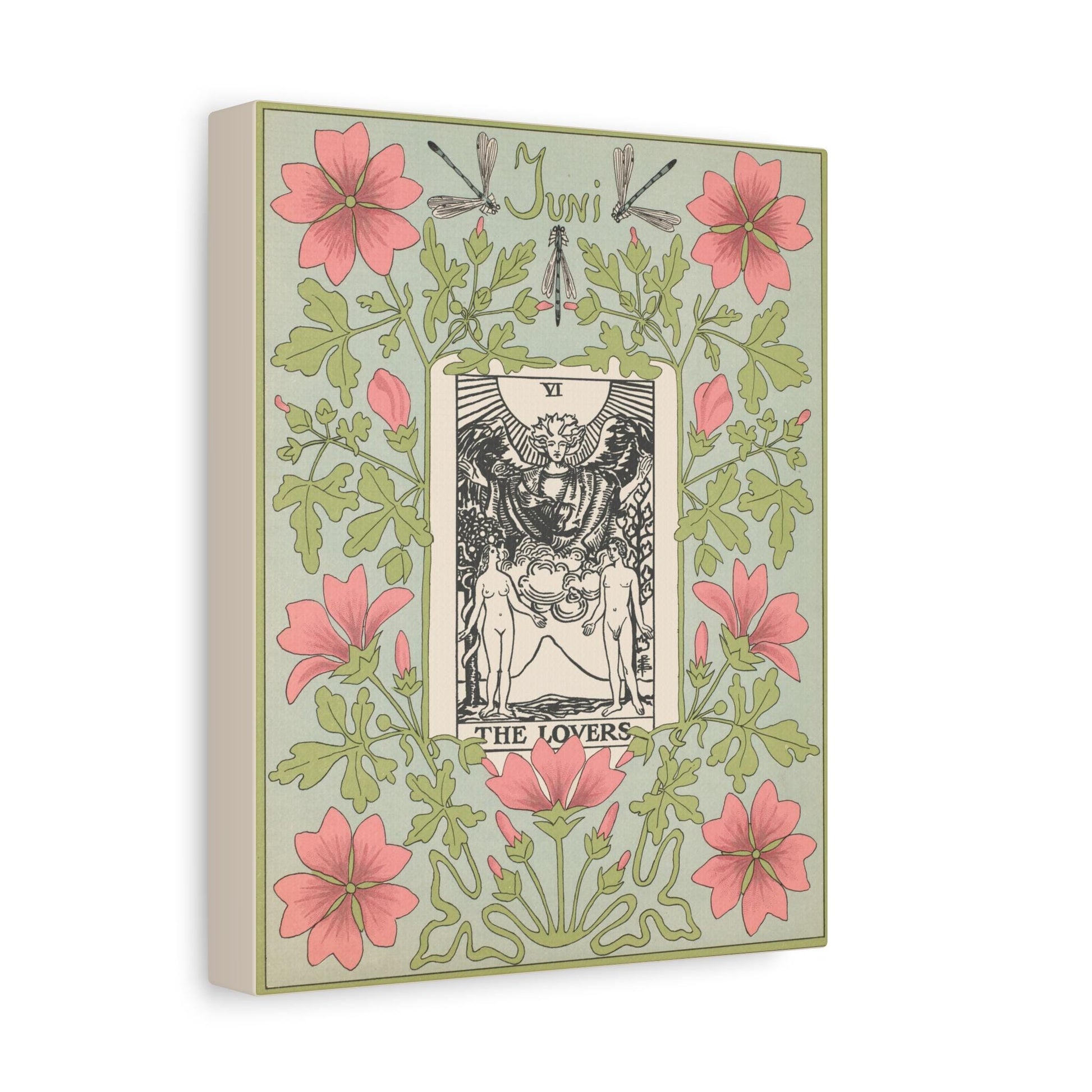 Art Nouveau 'The Lovers' Tarot Card Canvas Wall Art by DesignBohemian