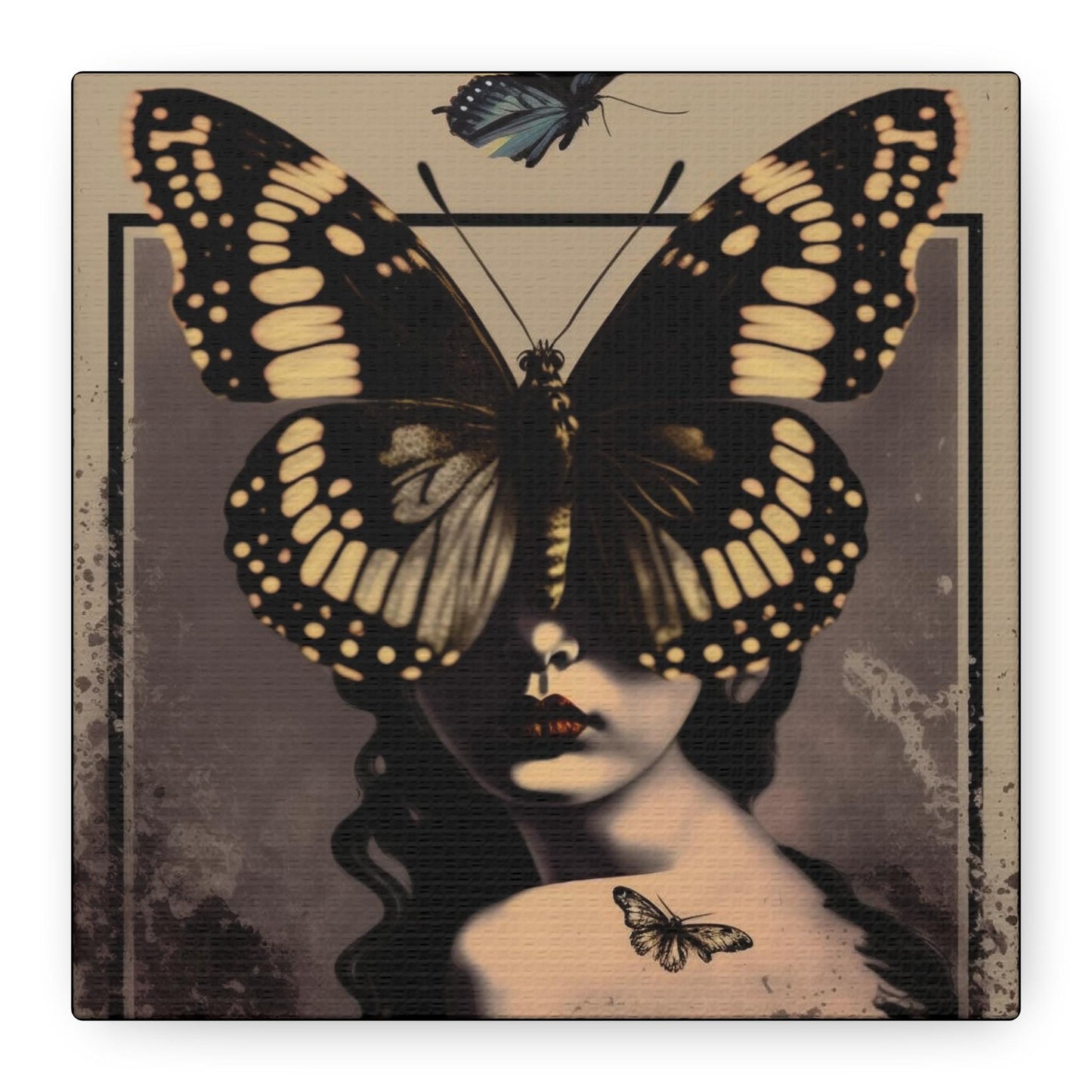 Butterfly Canvas Art: Ethereal Woman Portrait - Boho Wall Decor by DesignBohemian