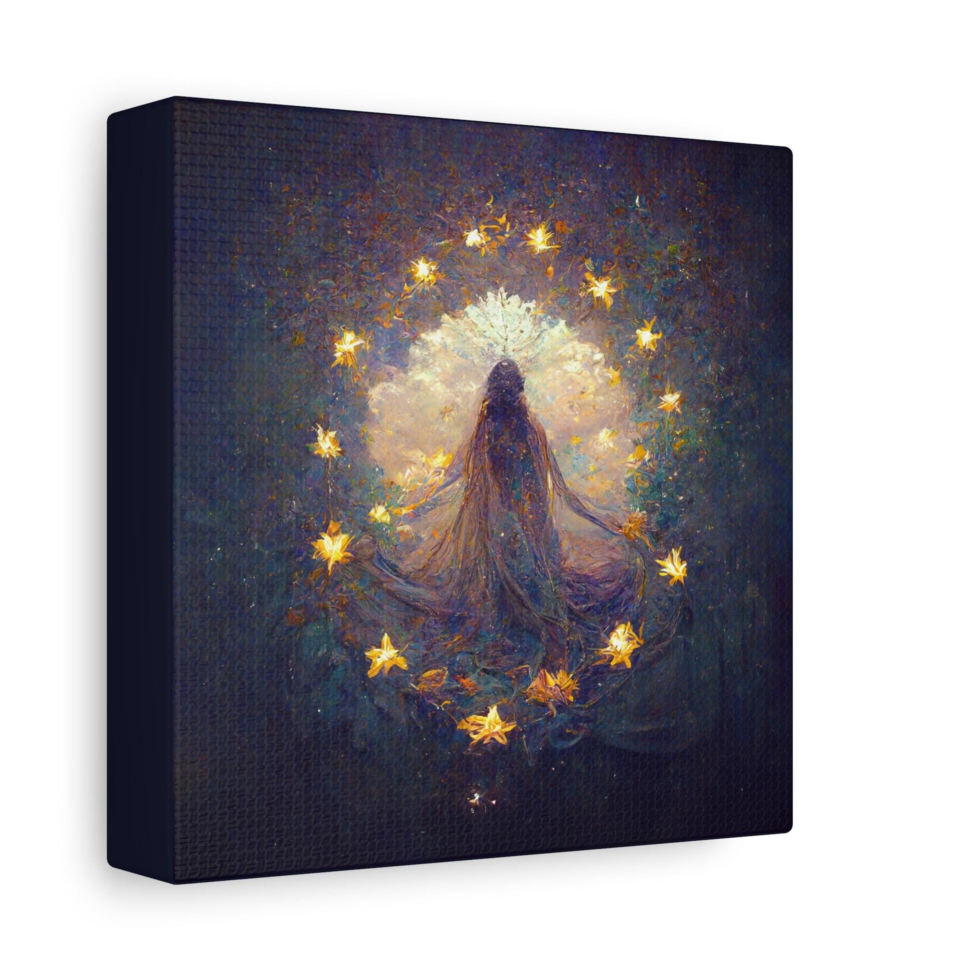 Starry Night Canvas Art: Ethereal Woman, Magical Home Decor by DesignBohemian