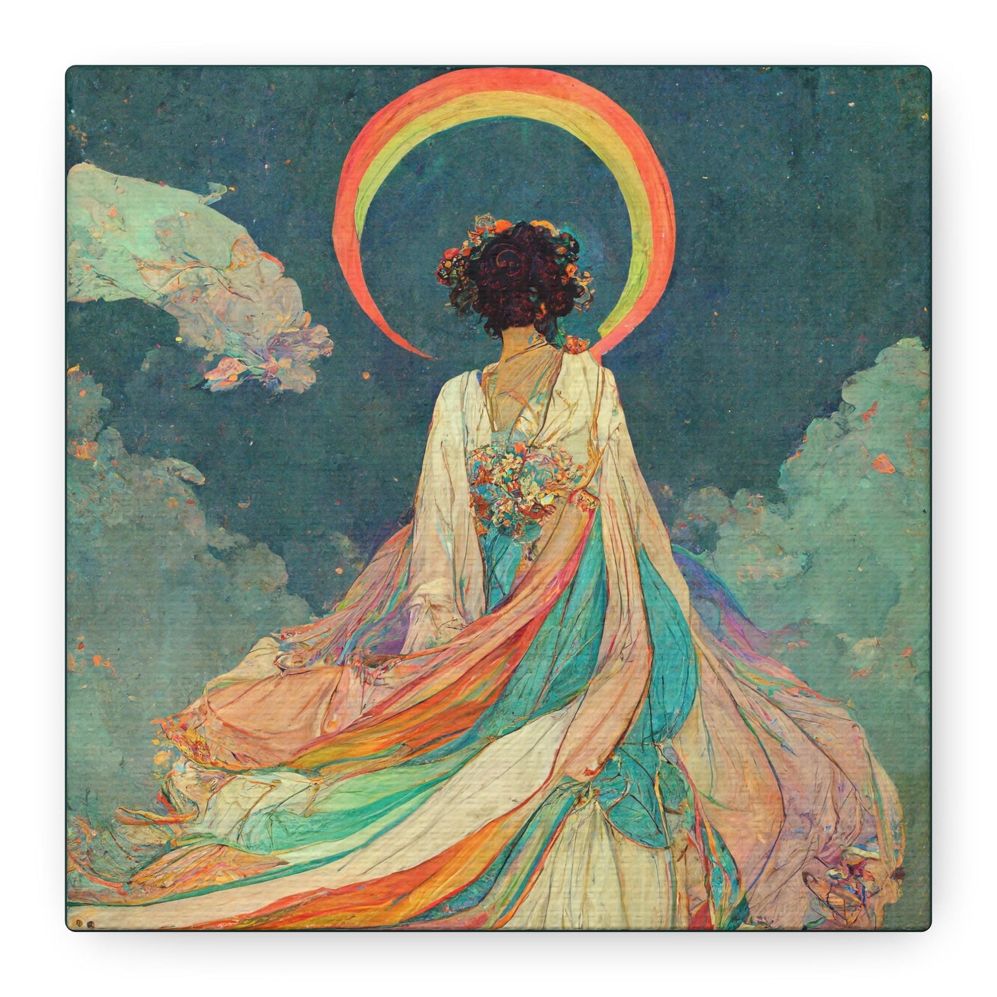 Dreamy Rainbow Canvas Art Print, Vibrant Wall Decor, Colorful Boho Decor, Gift for Art Lovers, Home Wall Art, Inspirational Artwork by DesignBohemian