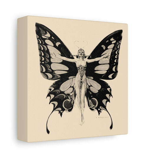 Butterfly Woman Art Nouveau Canvas Print: Bohemian Wall Decor by DesignBohemian