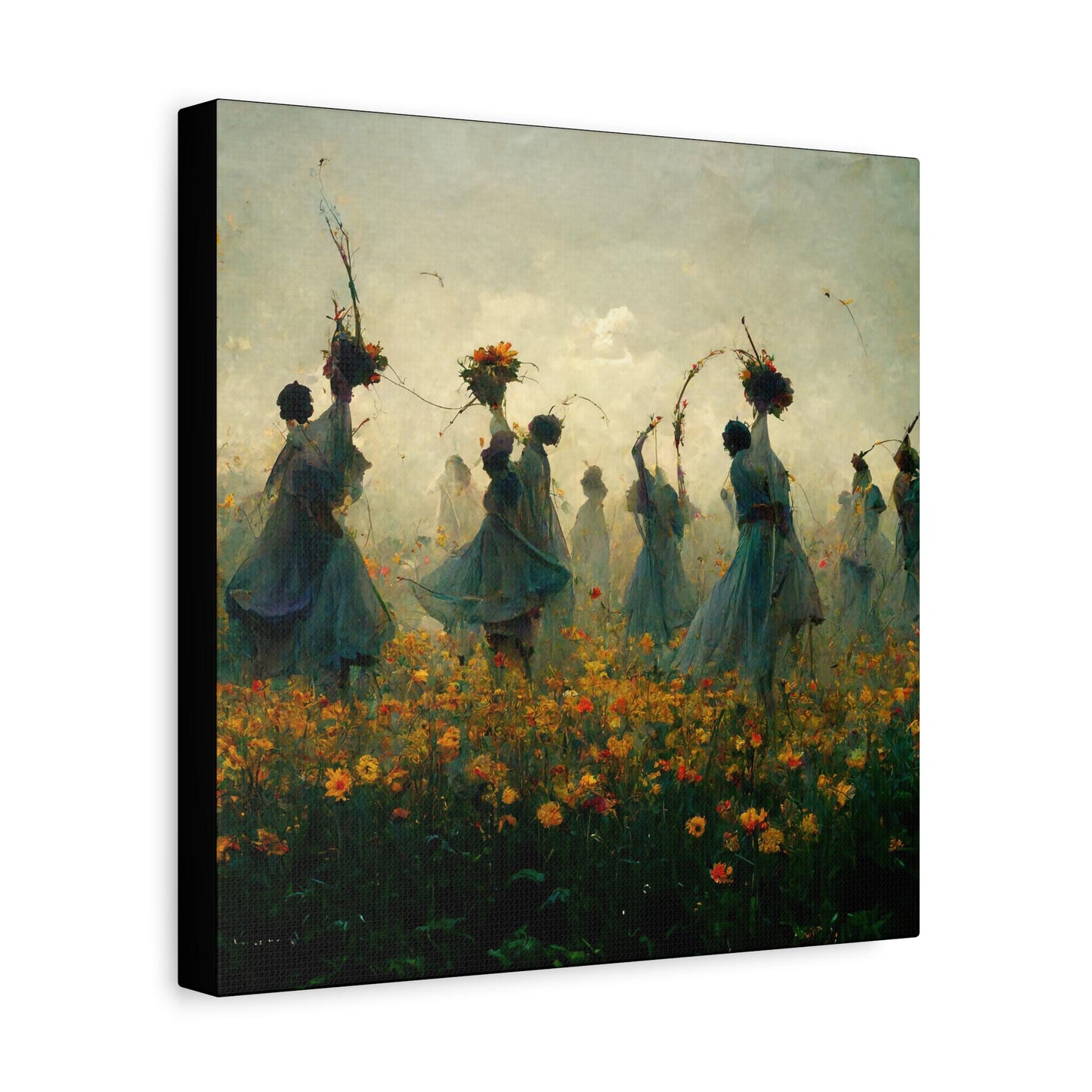 Floral Dance Canvas Wall Art: Nature-Themed Boho Decor by DesignBohemian