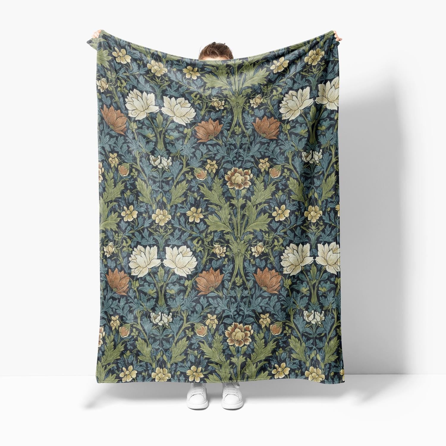 Cozy Floral Velveteen Plush Blanket - Perfect for Home Decor, Gifts, or Cozy Nights In, Soft Throw for Any Season by DesignBohemian