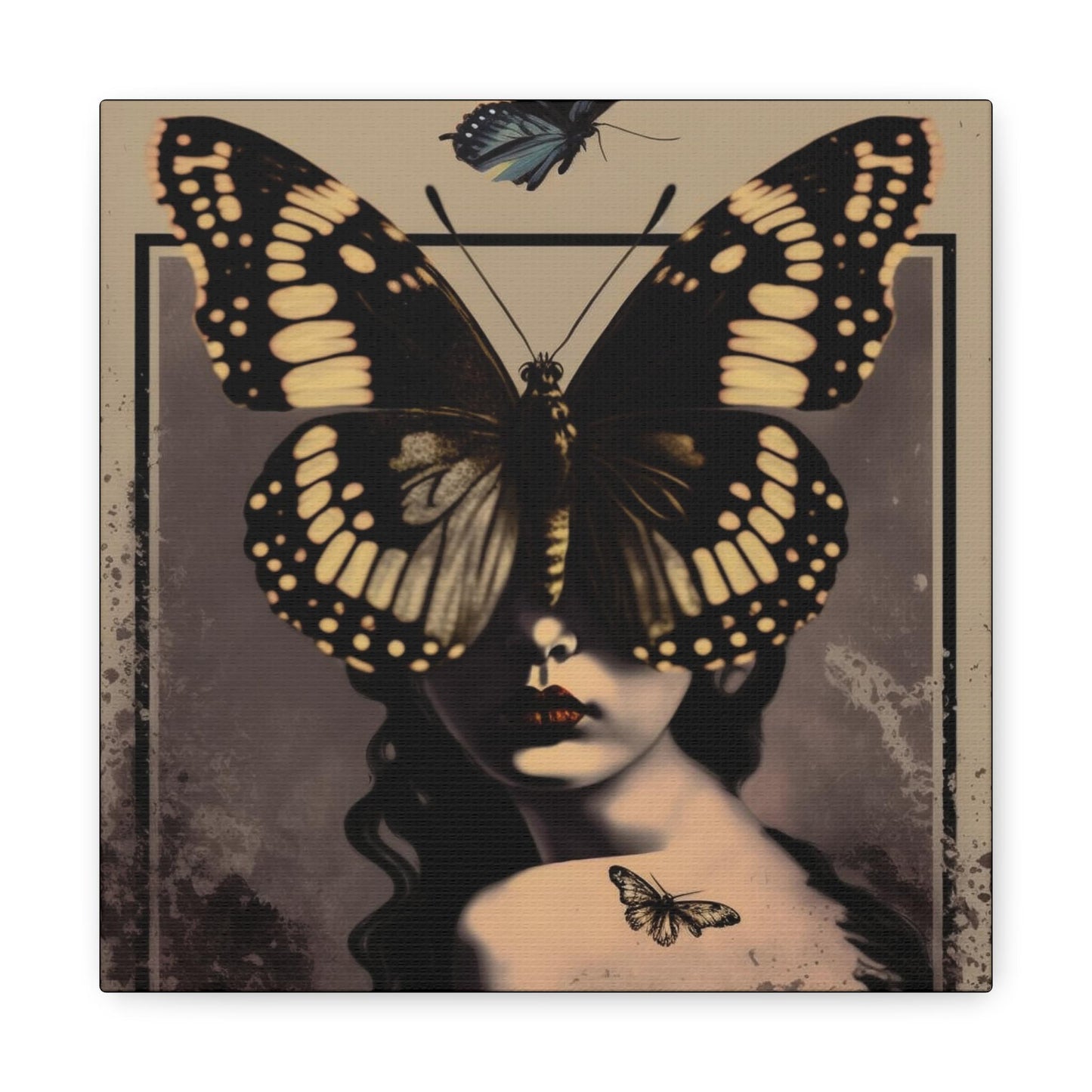 Butterfly Canvas Art: Ethereal Woman Portrait - Boho Wall Decor by DesignBohemian