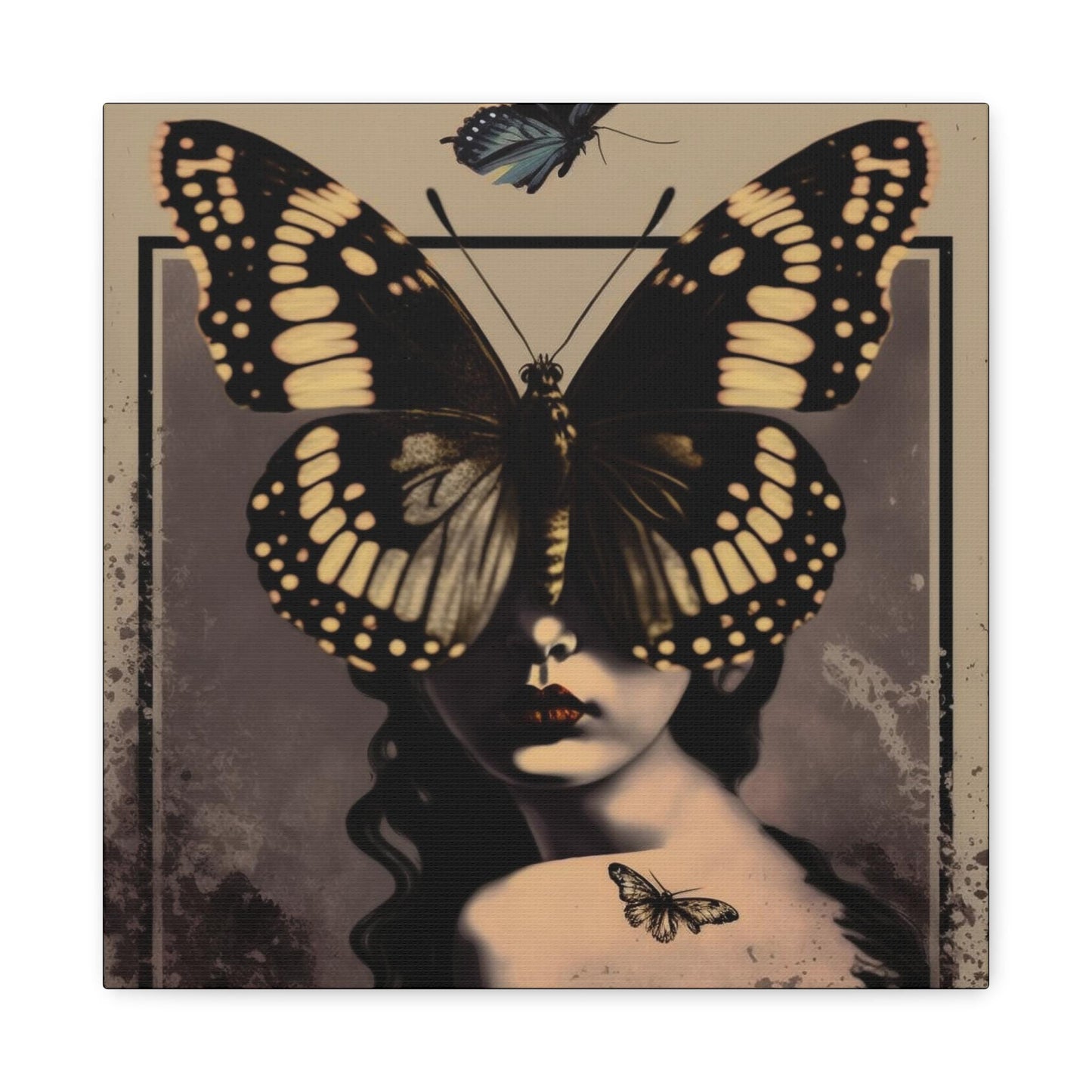 Butterfly Canvas Art: Ethereal Woman Portrait - Boho Wall Decor by DesignBohemian