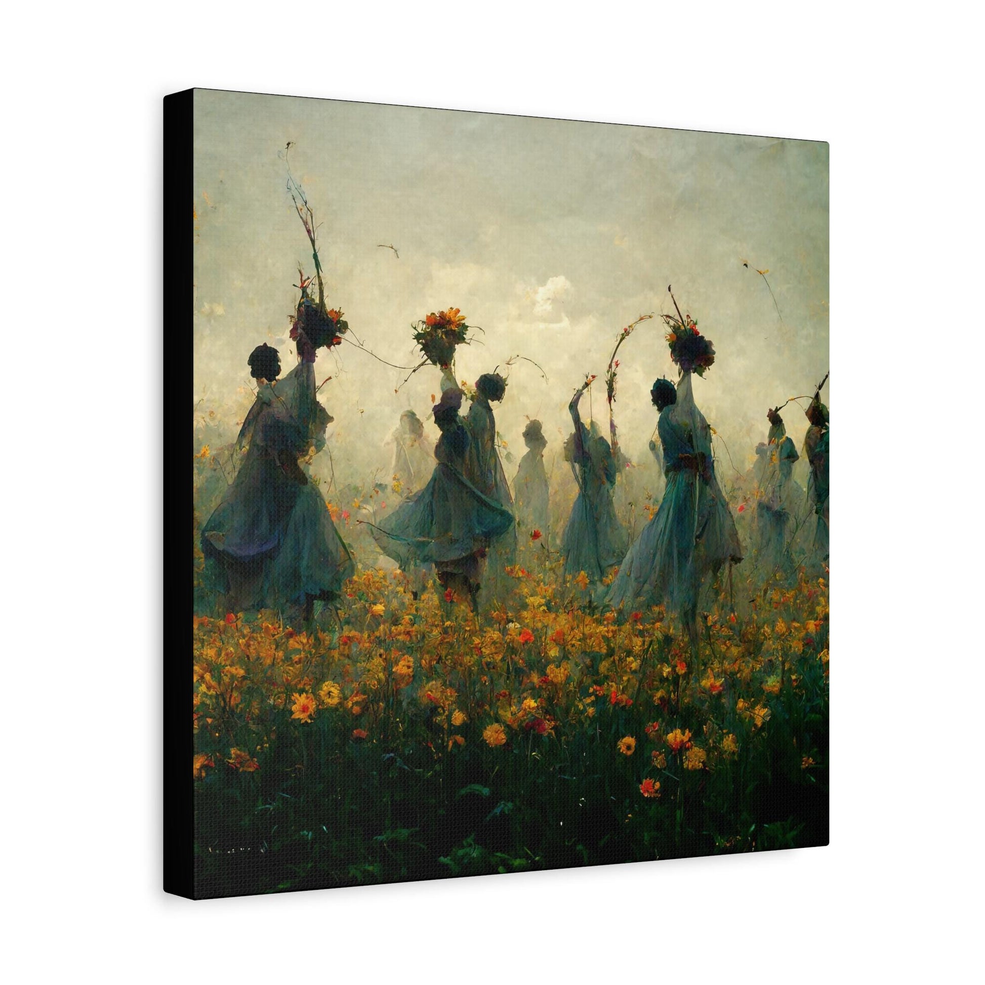 Floral Dance Canvas Wall Art: Nature-Themed Boho Decor by DesignBohemian