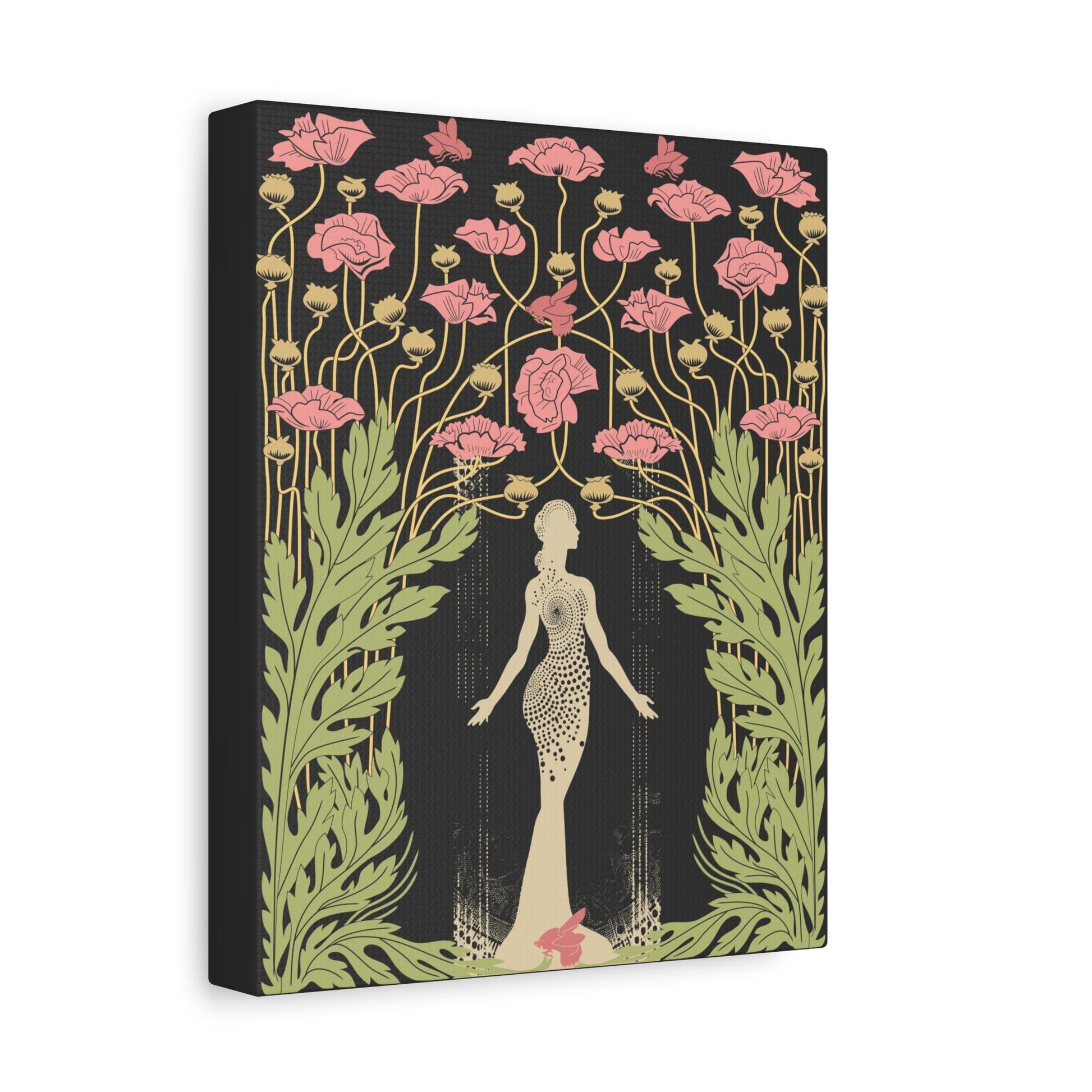 Goddess Demeter Canvas Art: Vintage Floral Bohemian Decor by DesignBohemian