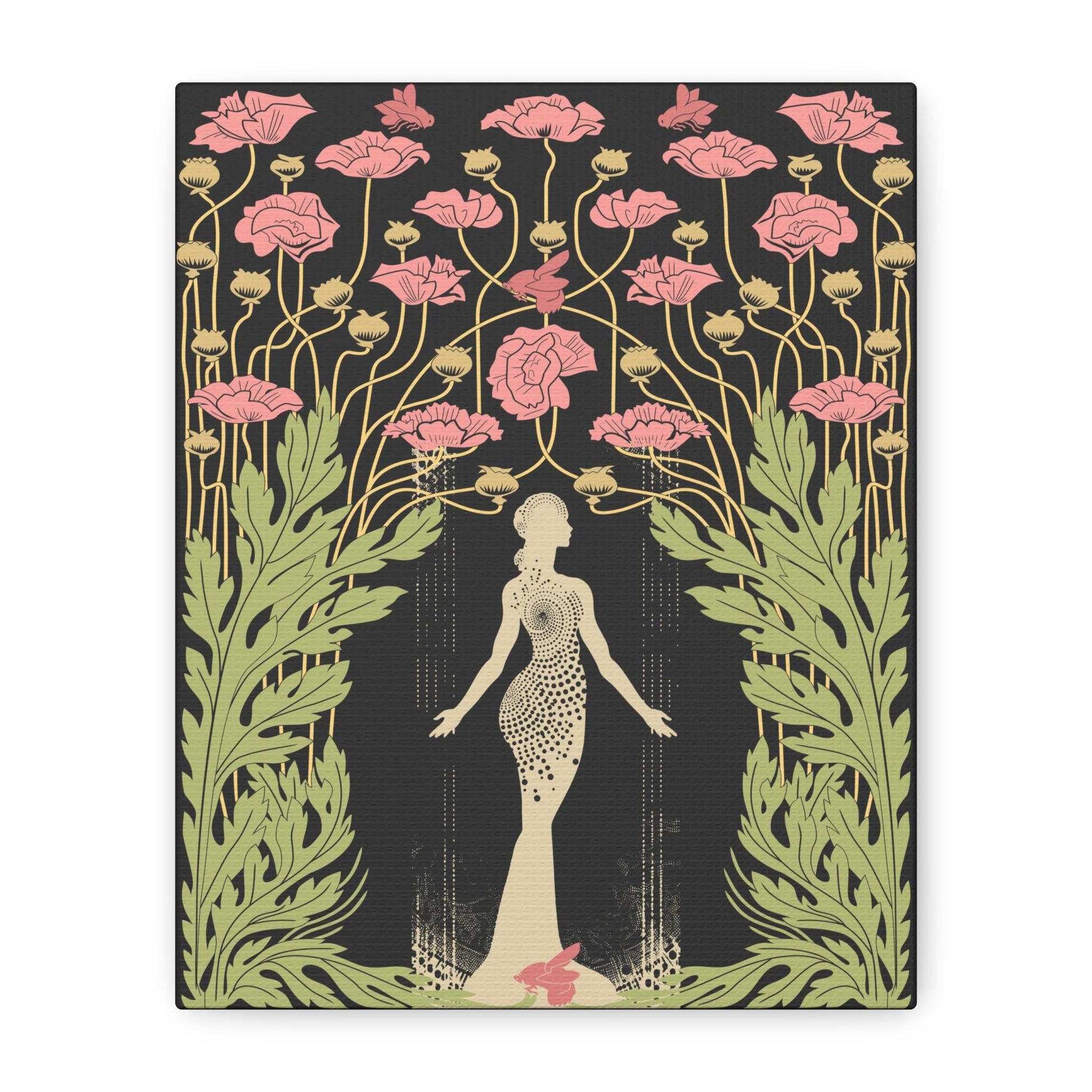 Goddess Demeter Canvas Art: Vintage Floral Bohemian Decor by DesignBohemian