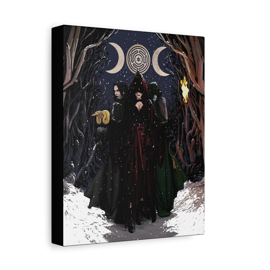 Dark Fantasy Wall Art, Mystic Canvas, Witchy Home Decor, Moon Phases Artwork, Esoteric Gift for Her by DesignBohemian