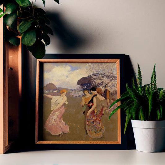 Goddess Painting Spring Dance Surreal Festival Print by DesignBohemian