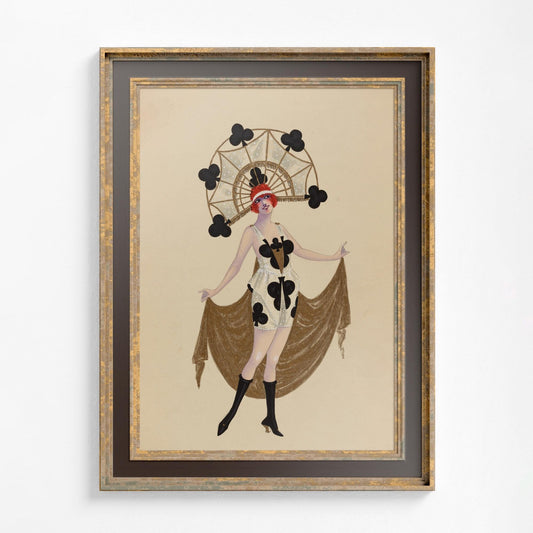 Clubs Playing Card Art Print: Vintage Costume Fashion by DesignBohemian