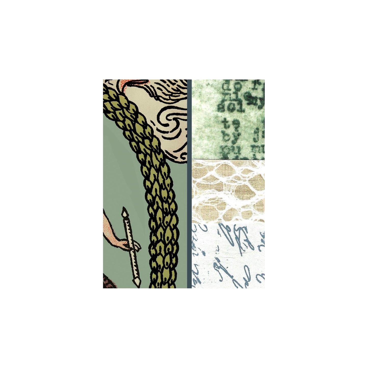 The World Collage - Tarot Card Print: Vintage Art Poster