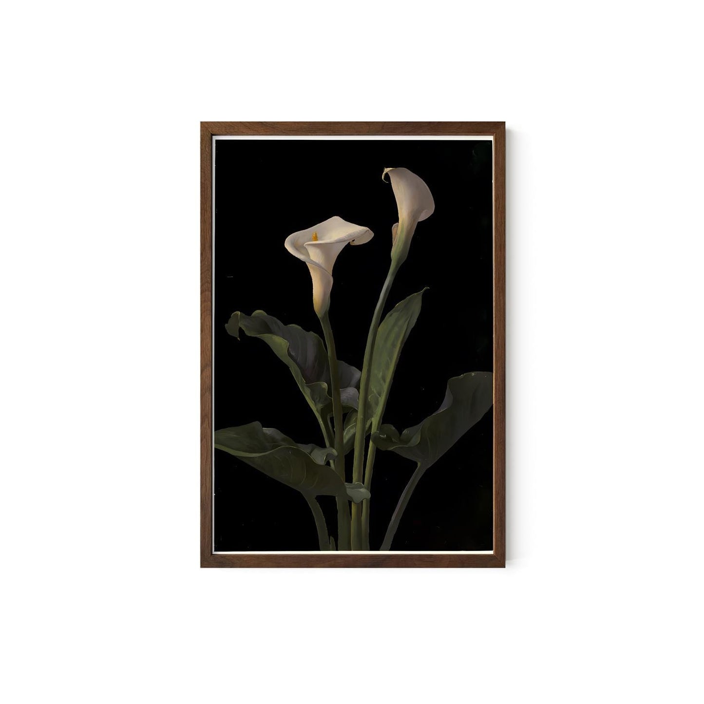 Art Nouveau Calla Lily Print: Moody Floral Vintage Poster, Archival Paper