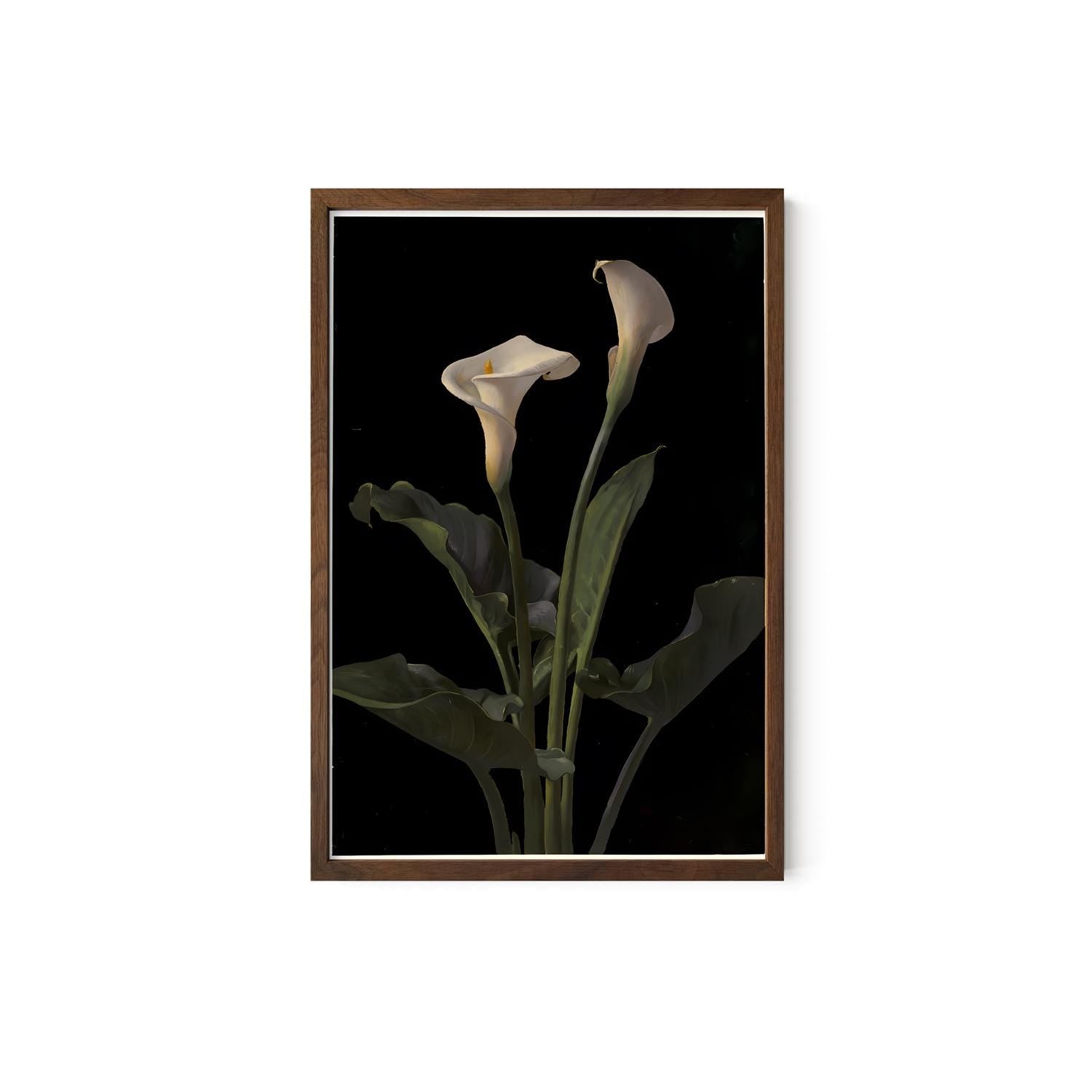 Art Nouveau Calla Lily Print: Moody Floral Vintage Poster, Archival Paper