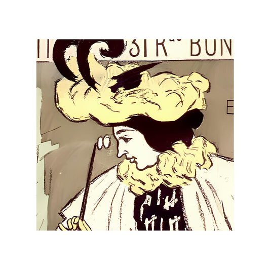 Vintage Advertisement Art Print: Bohemian Goddess Artwork - Salon - Yellow and Black