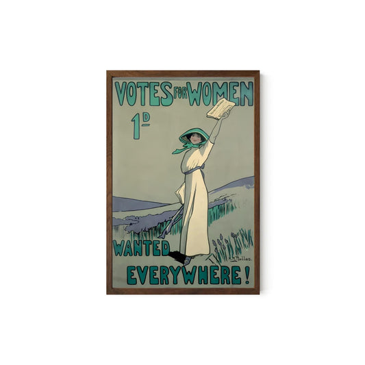 Vintage Voting Poster - Advertisement Art Print: Bohemian Goddess Artwork - Green