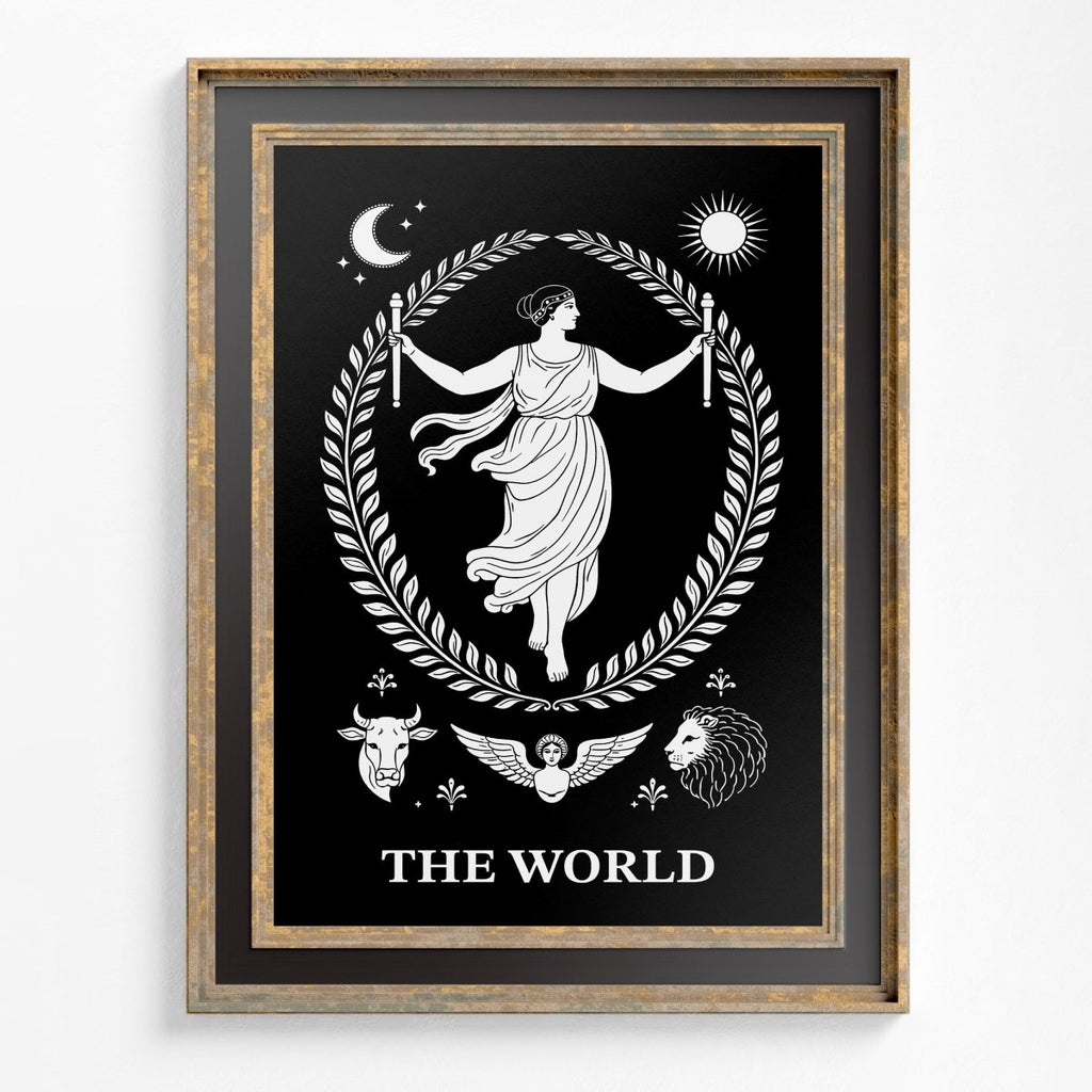 Art Nouveau 'The World' Tarot Card Print