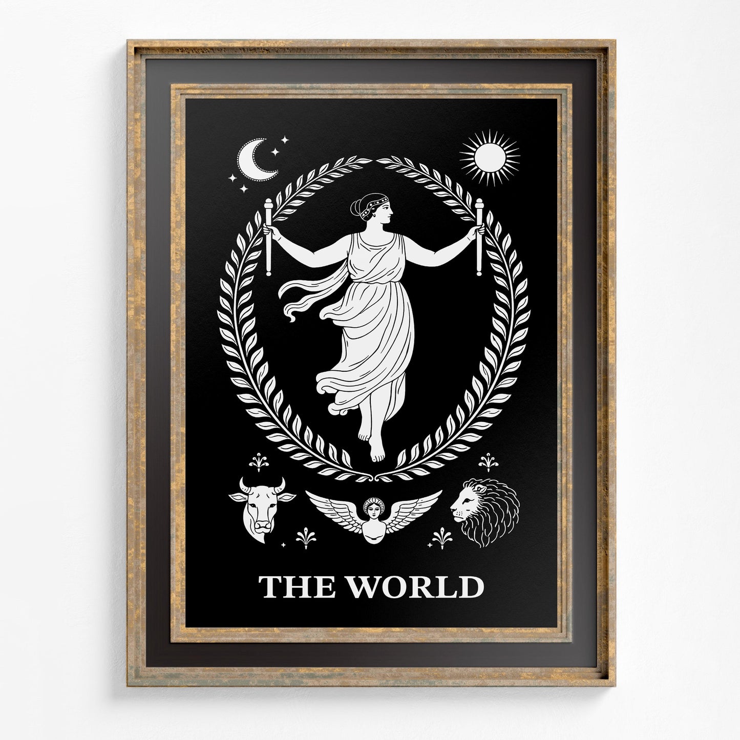 Art Nouveau 'The World' Tarot Card Print