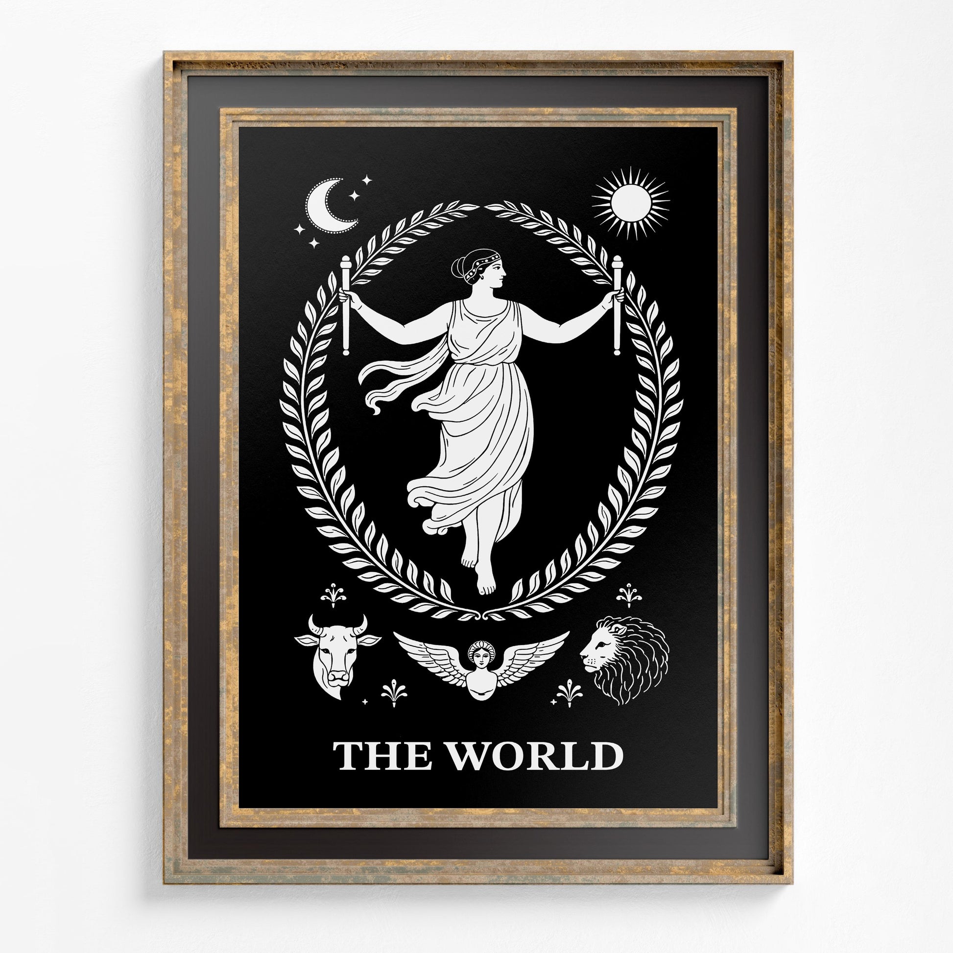 Art Nouveau 'The World' Tarot Card Print