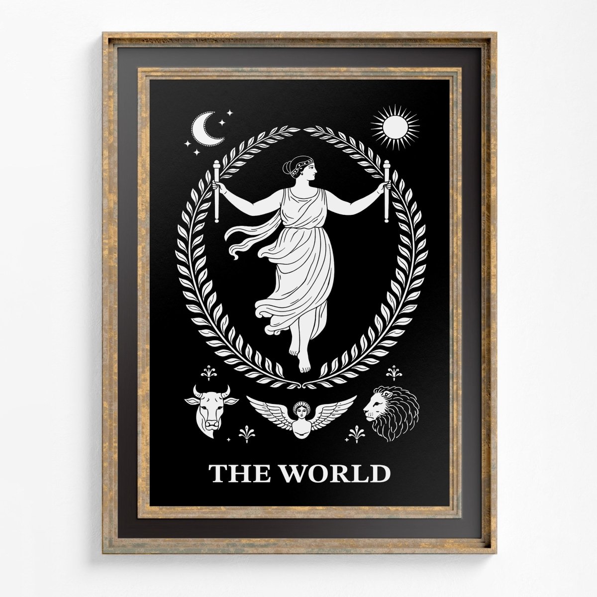 Art Nouveau 'The World' Tarot Card Print