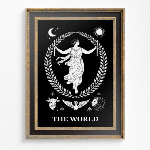 Art Nouveau 'The World' Tarot Card Print