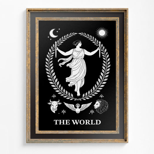 Art Nouveau 'The World' Tarot Card Print