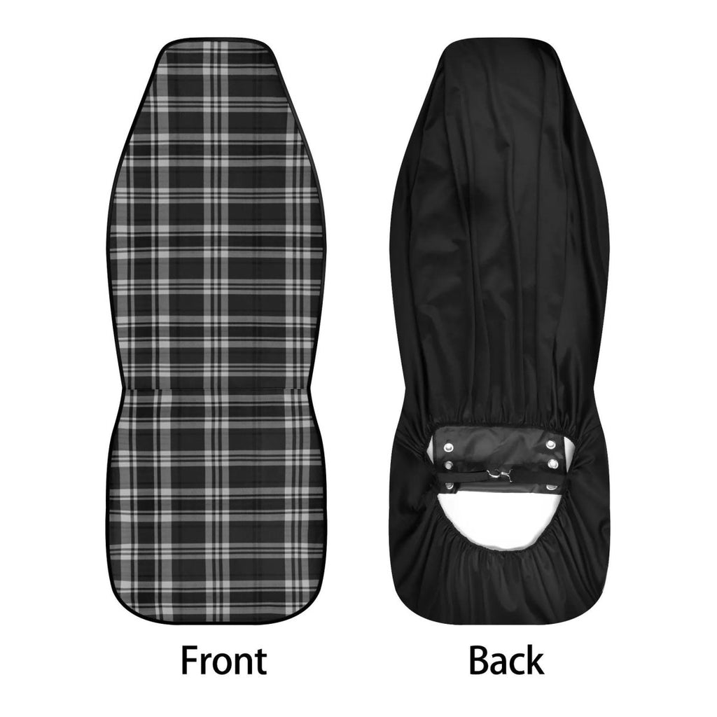 Black Plaid Lightweight Car Seat Cover Set (set of 4)