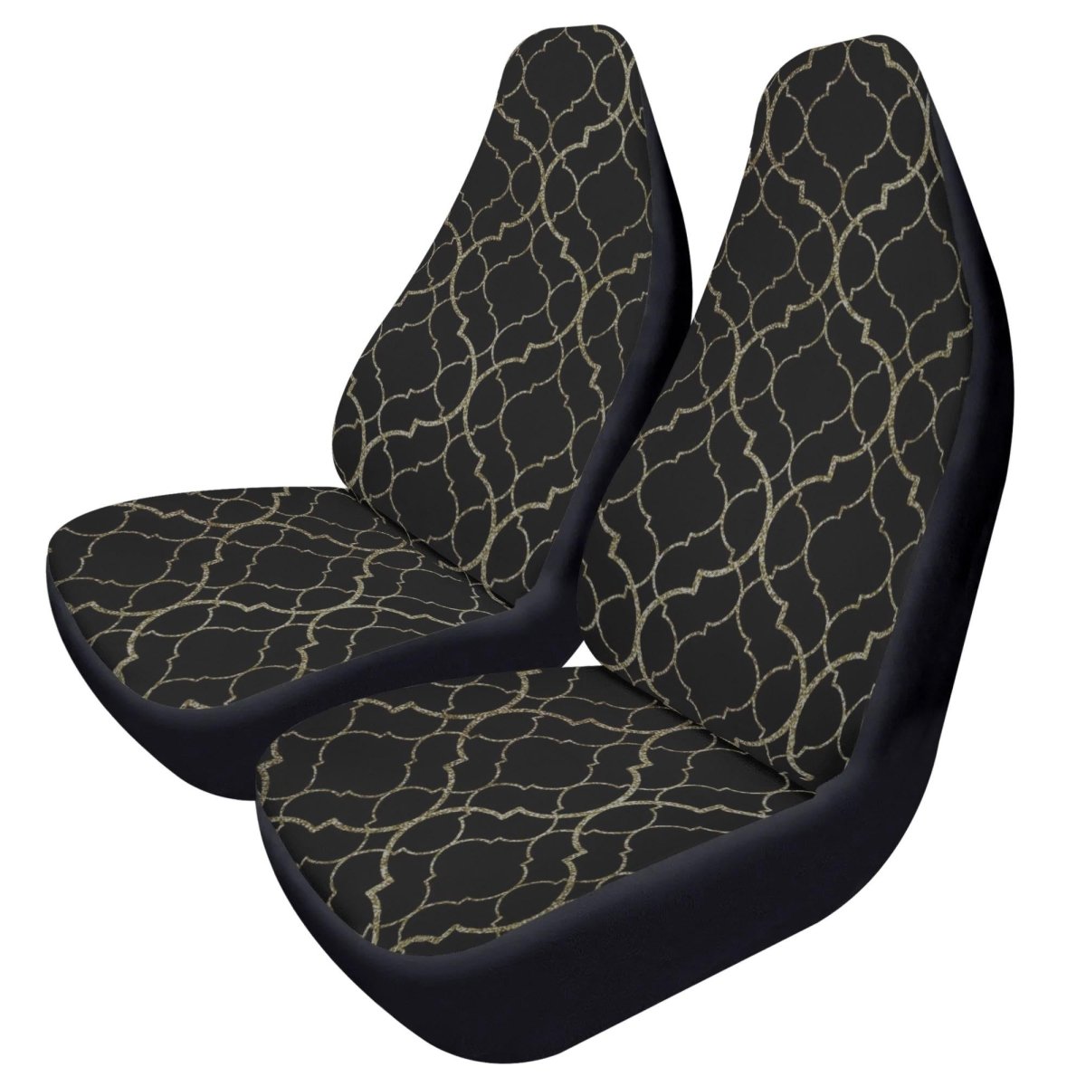 Black Gold Moody Car Seat Covers – Vintage Elegance Front Seat Set