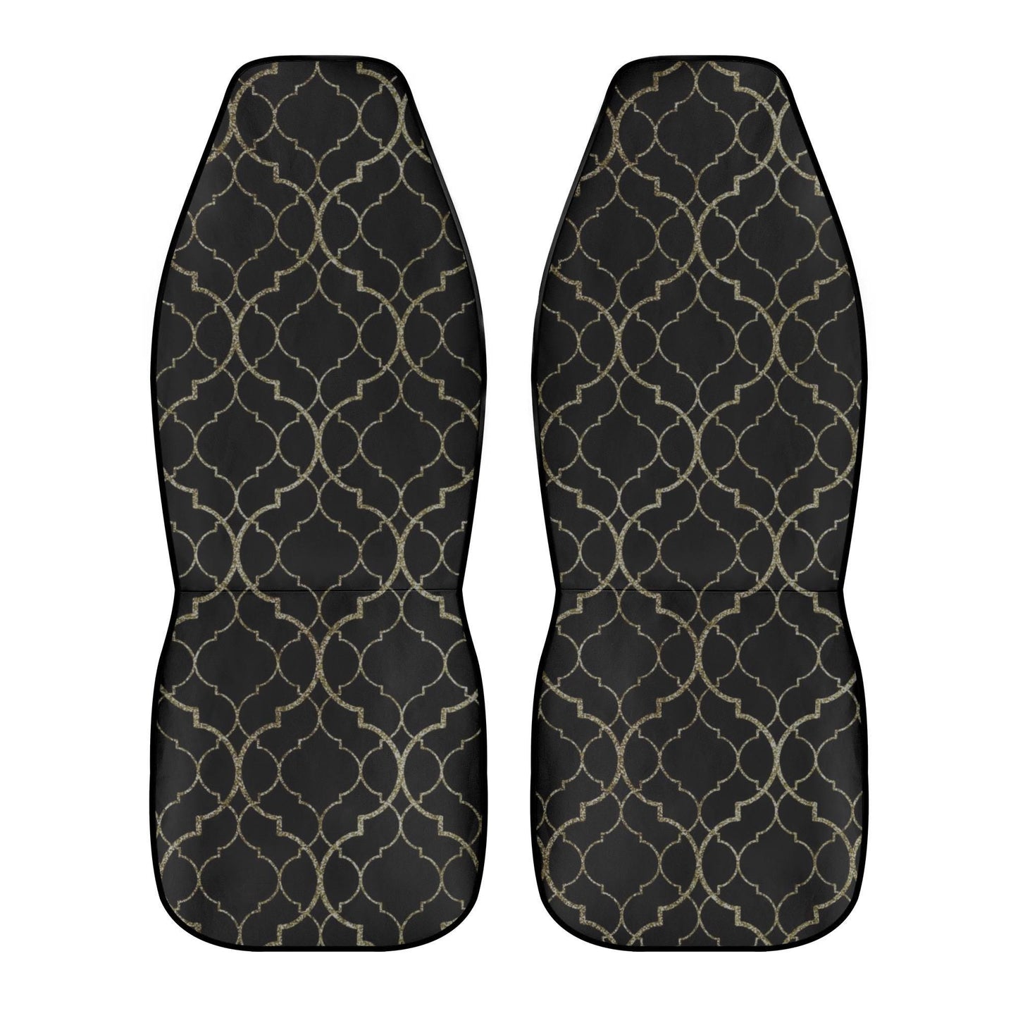 Black Gold Moody Car Seat Covers – Vintage Elegance Front Seat Set