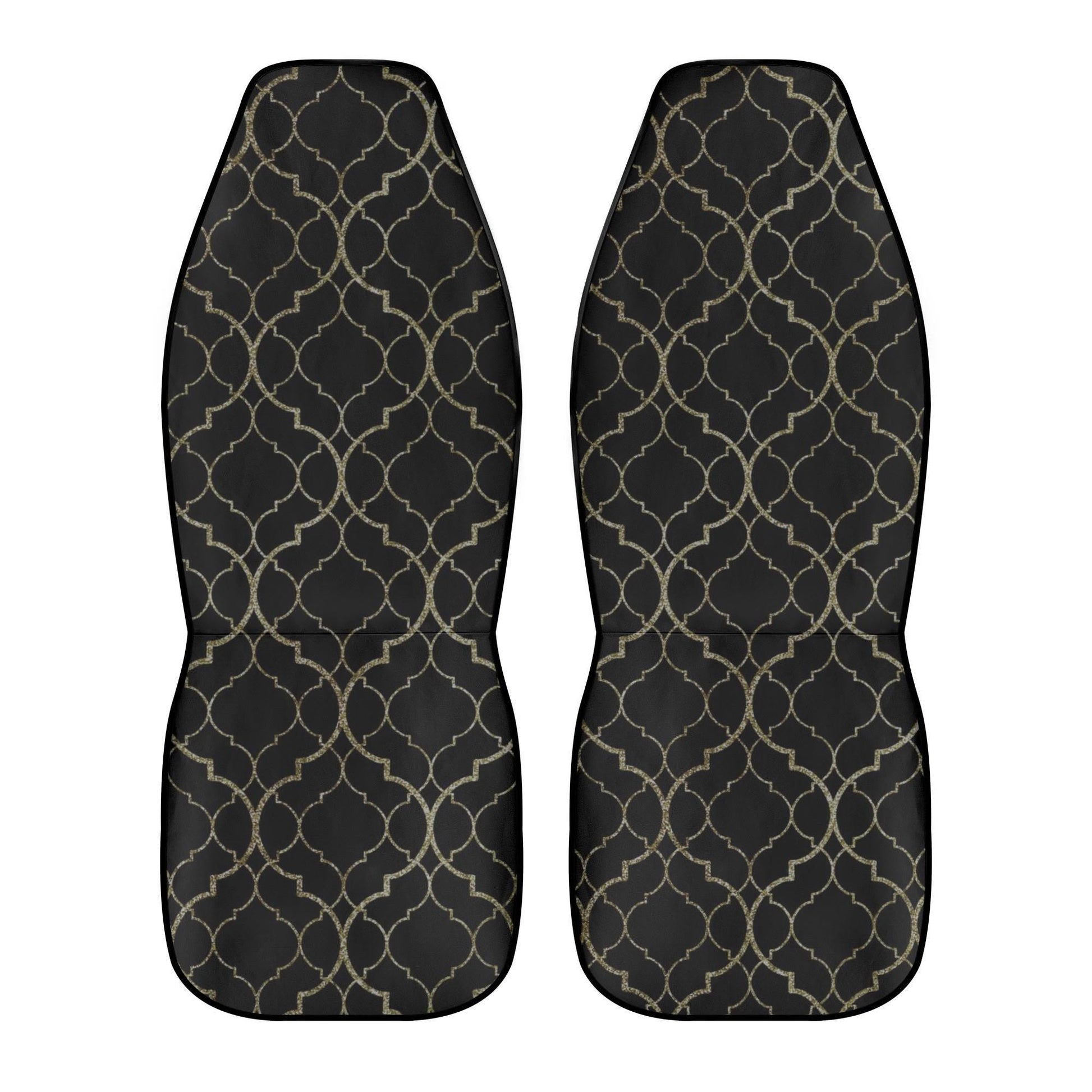 Black Gold Moody Car Seat Covers – Vintage Elegance Front Seat Set