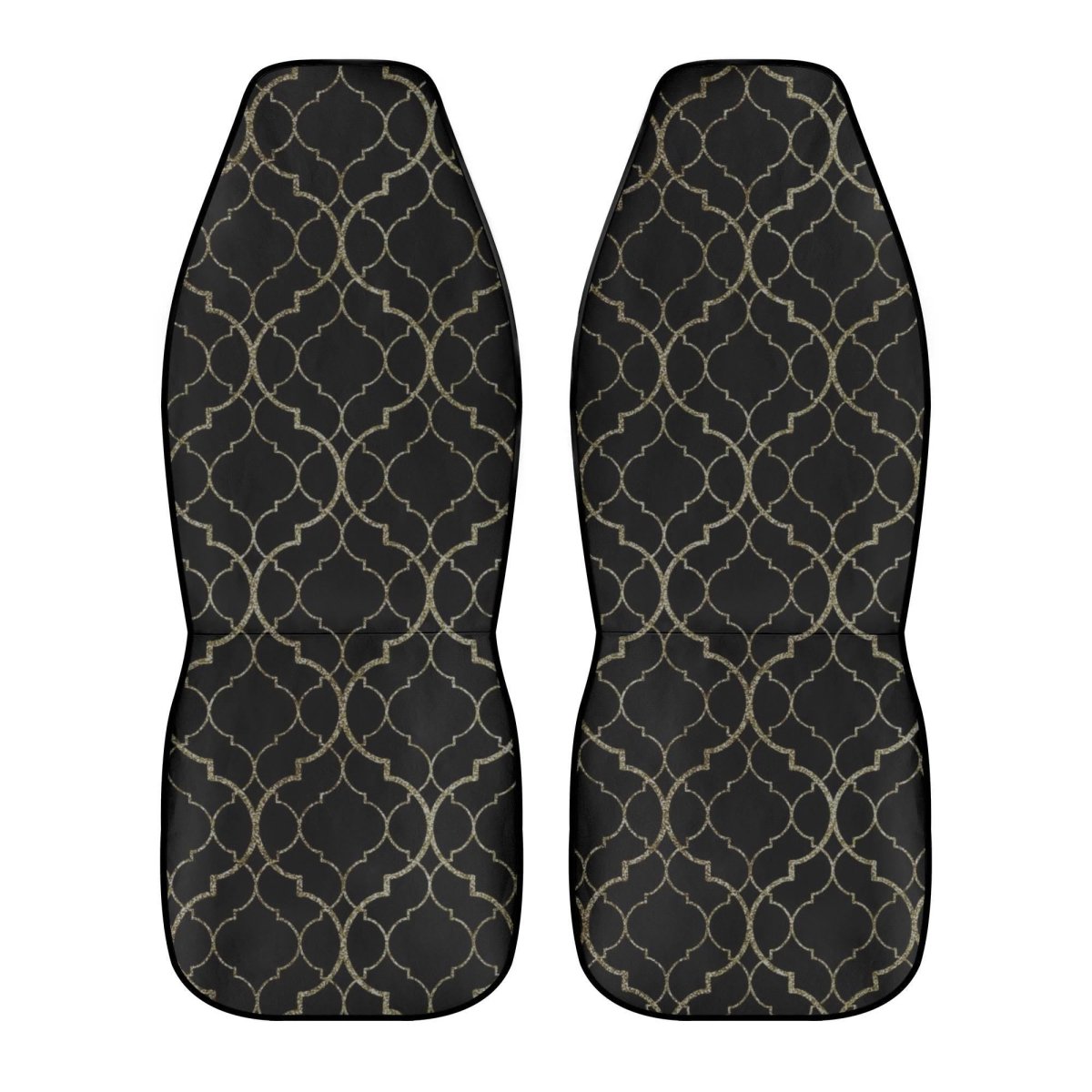 Black Gold Moody Car Seat Covers – Vintage Elegance Front Seat Set