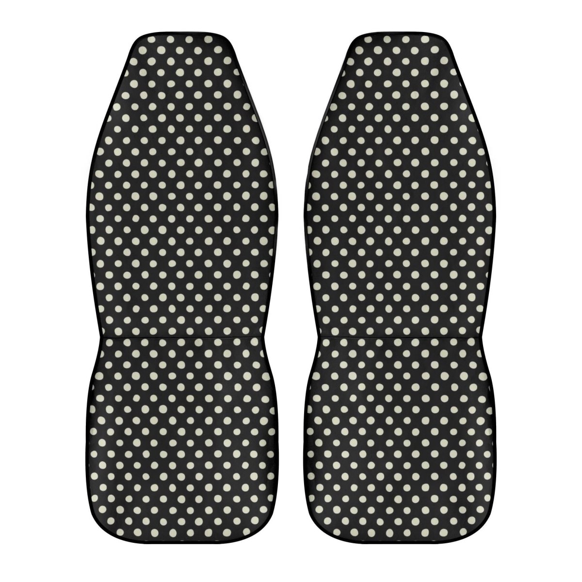 Black White Polka Dot Car Seat Covers Soft Front Seat Protection (Set of 2)