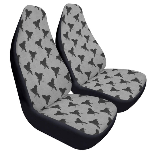 Black Crows Car Seat Covers – Gothic Moody Floral Print (Set of 2)
