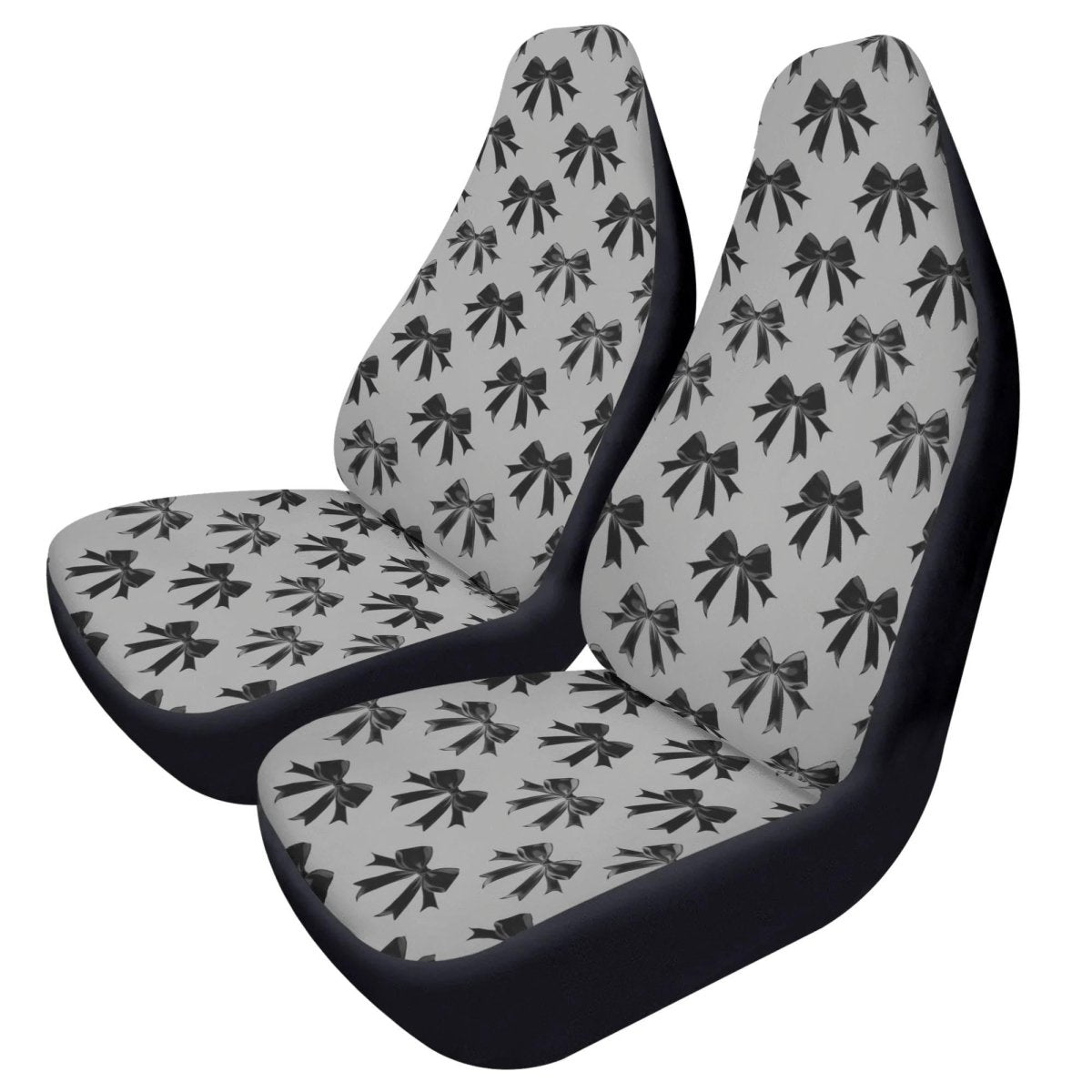 Black Bow Car Seat Covers – Coquette Gothic Satin Bows (Set of 2)