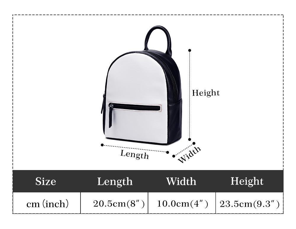 Beige Floral Mini Backpack, Black PU Leather, Vintage Small Travel Bag