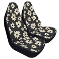 Hippie Gothic Floral Car Seat Covers (2pcs), Black Boho Retro Car Accessories