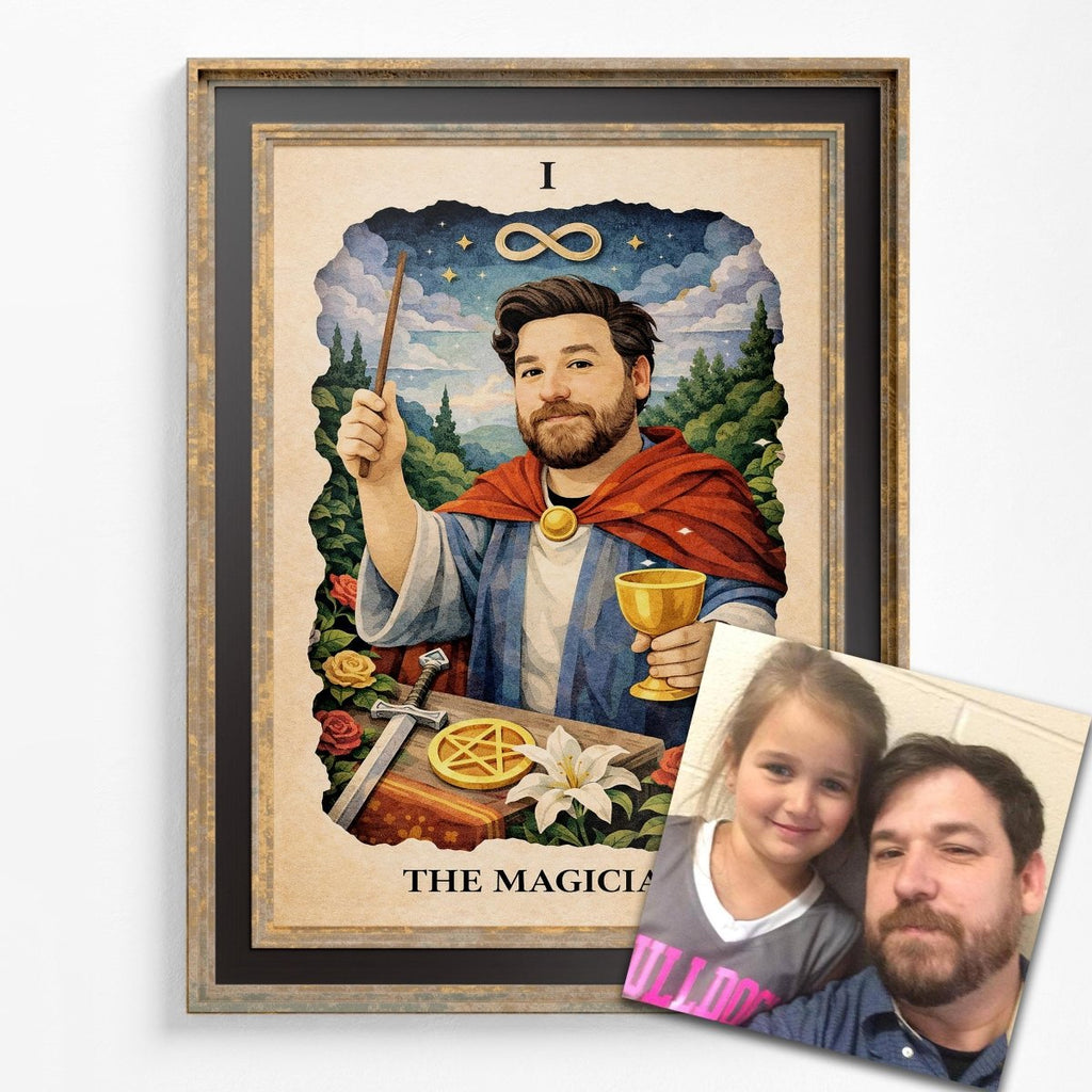 Custom Tarot Card Portrait, Papercut Style Illustration, Personalized Photo Art (Digital File)