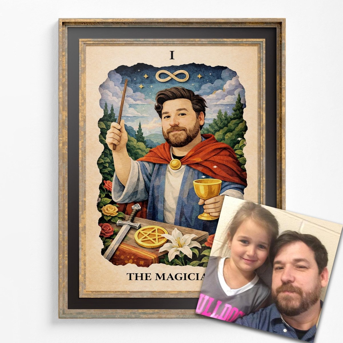 Custom Tarot Card Portrait, Papercut Style Illustration, Personalized Photo Art (Digital File)