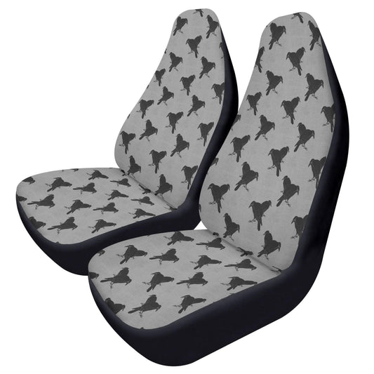 Black Crows Car Seat Covers – Gothic Moody Floral Print (Set of 2)