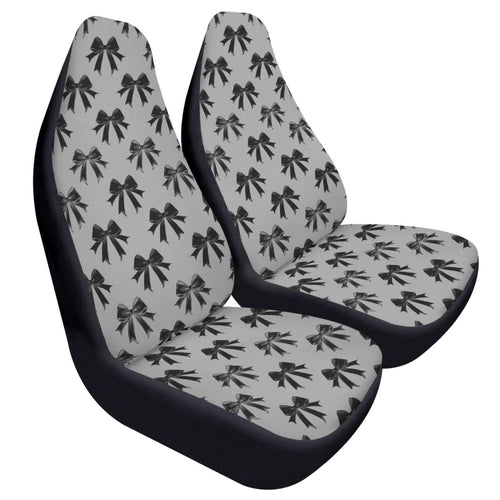 Black Bow Car Seat Covers – Coquette Gothic Satin Bows (Set of 2)