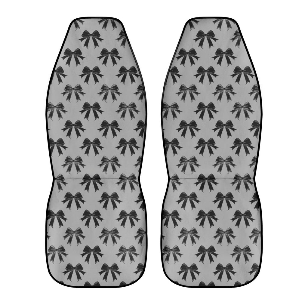 Black Bow Car Seat Covers – Coquette Gothic Satin Bows (Set of 2)