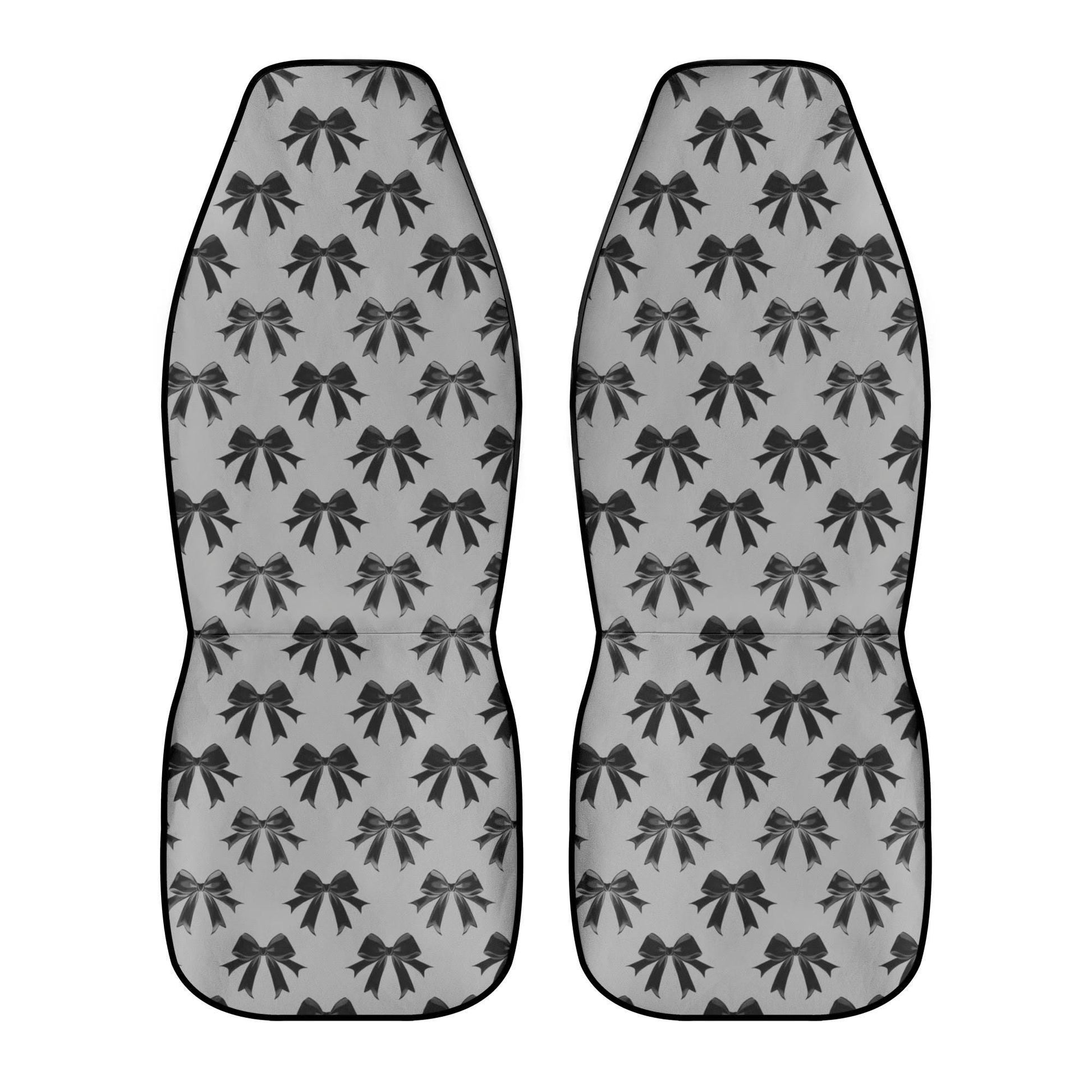 Black Bow Car Seat Covers – Coquette Gothic Satin Bows (Set of 2)