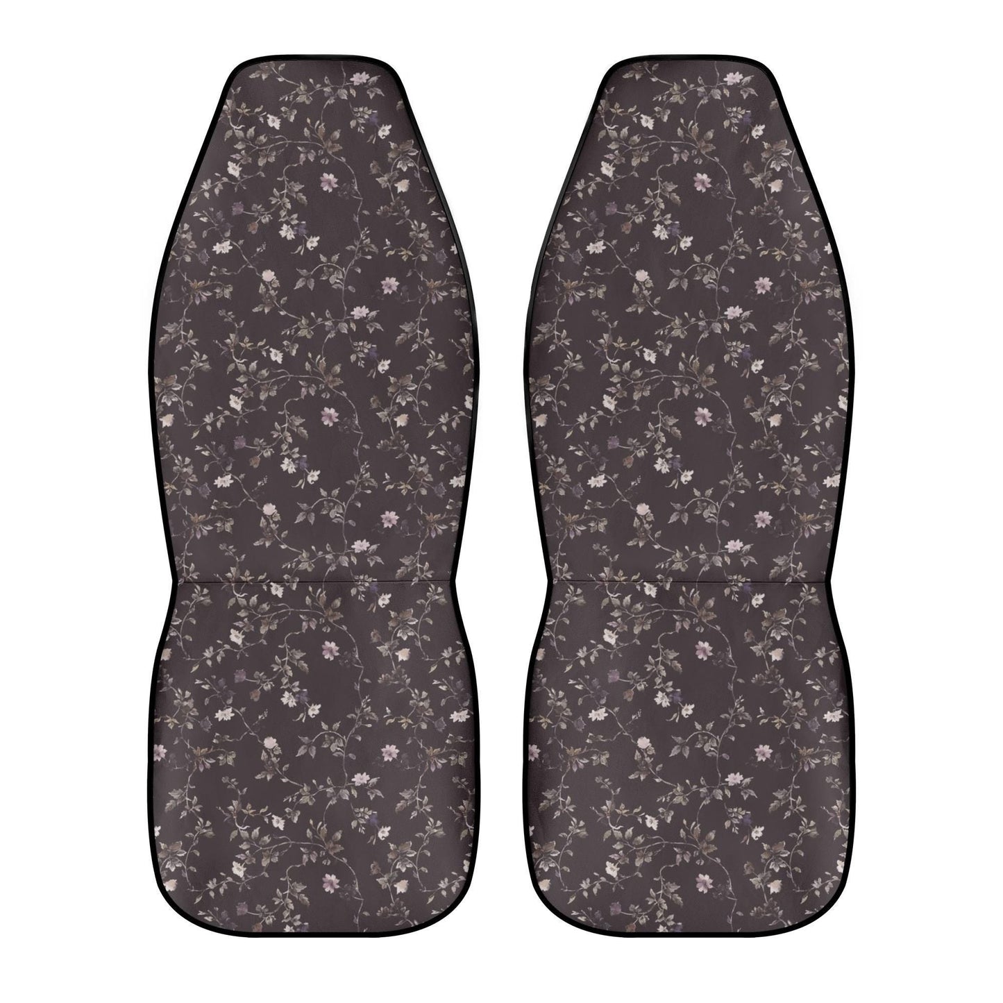 Dark Purple Ditsy Floral Car Seat Covers – Vintage Inspired Front Seat Set (2)