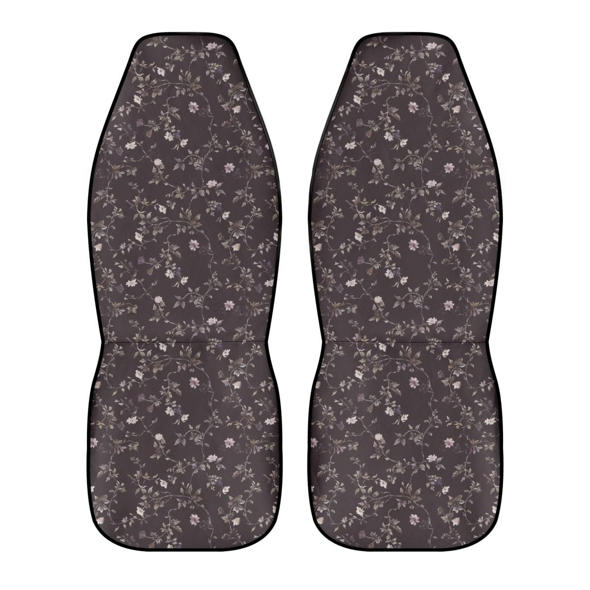 Dark Purple Ditsy Floral Car Seat Covers – Vintage Inspired Front Seat Set (2)