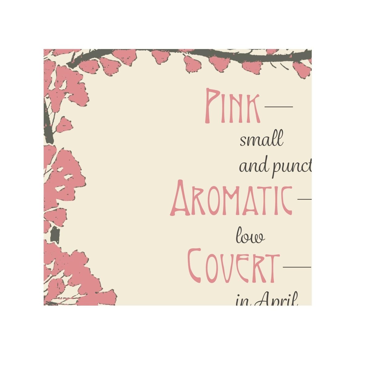 Pink Floral Poem - Emily Dickinson - Inspirational - Vintage Art Print Floral - Spring