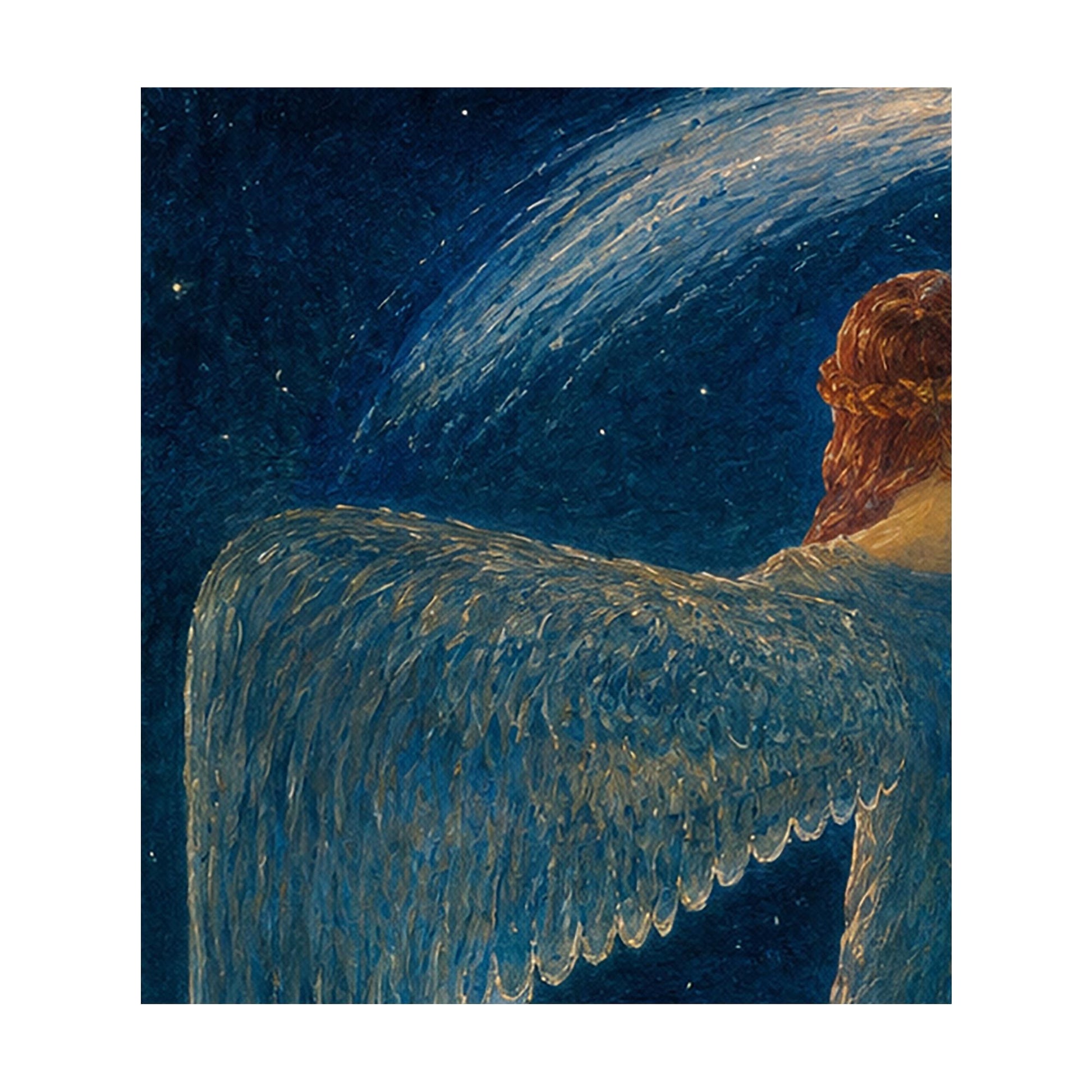 Ethereal Angel Winter Night Print | Symbolist Heavenly Wall Art (Digital Download)