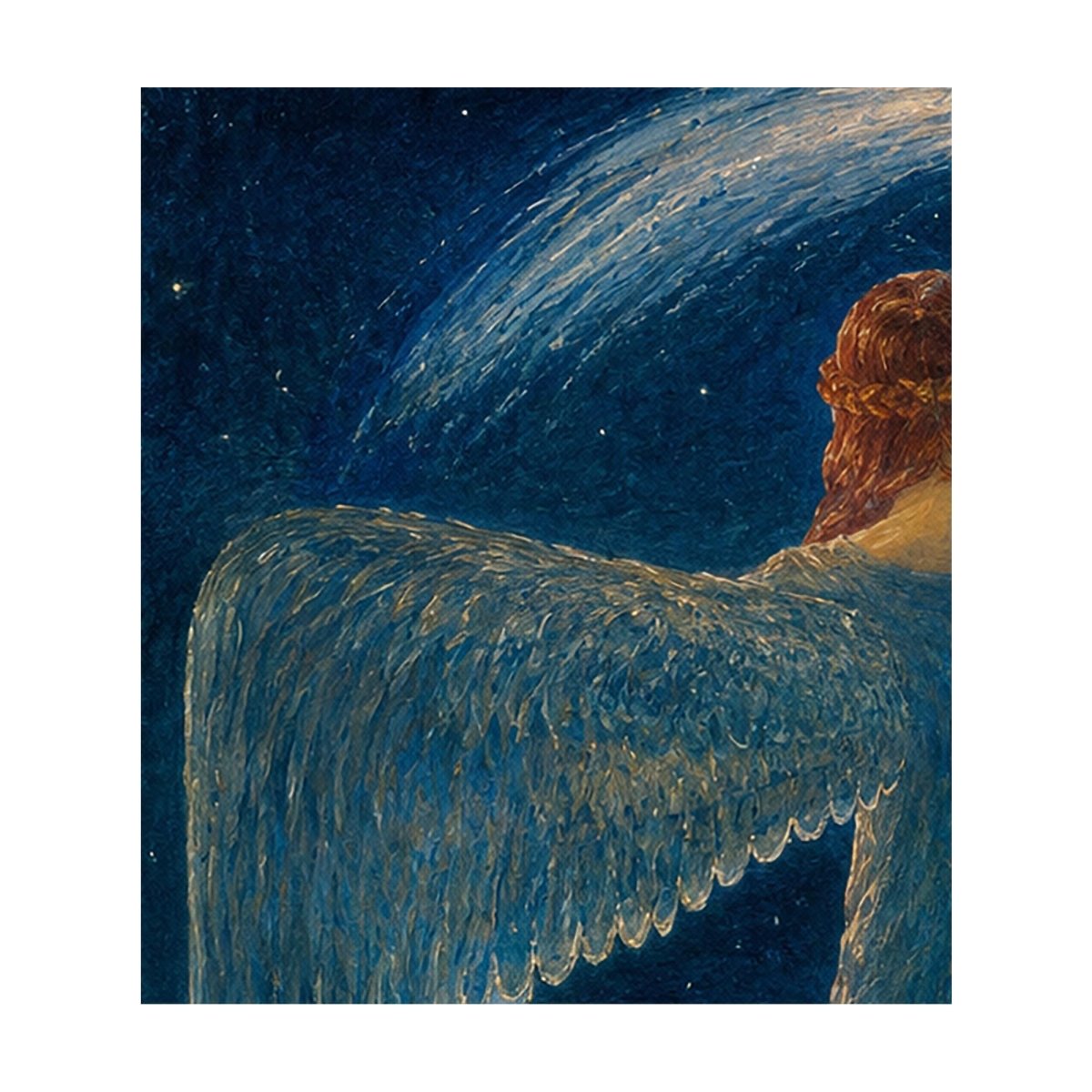 Ethereal Angel Winter Night Print | Symbolist Heavenly Wall Art (Digital Download)