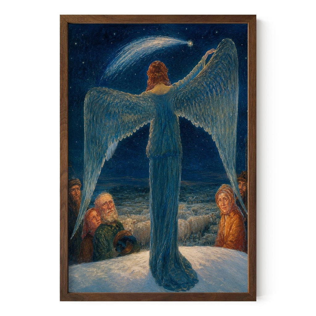 Ethereal Angel Winter Night Print | Symbolist Heavenly Wall Art (Digital Download)